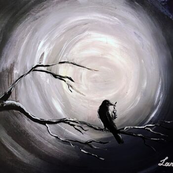 Painting titled "Crow" by Lana Frey, Original Artwork, Acrylic