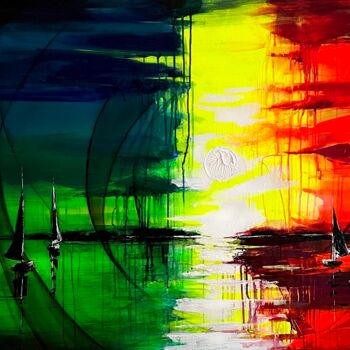 Painting titled "Absorbing color shi…" by Lana Frey, Original Artwork, Acrylic