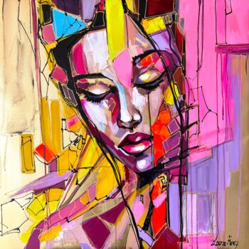 Картина под названием "Baisti" - Lana Frey, Подлинное произведение искусства, Акрил Установлен на Деревянная рама для носилок