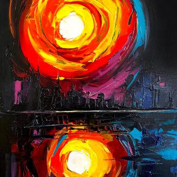 「Endless glow」というタイトルの絵画 Lana Freyによって, オリジナルのアートワーク, アクリル 段ボールにマウント