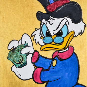 Painting titled "Scroodge with Euros" by Lana Graule, Original Artwork, Acrylic