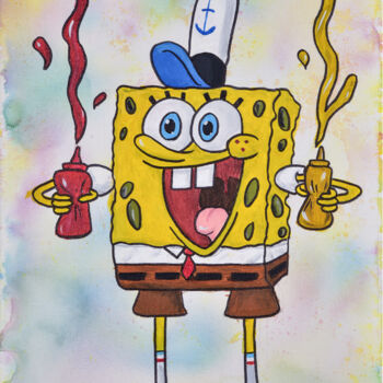 "Sponge Bob with ket…" başlıklı Tablo Lana Graule tarafından, Orijinal sanat, Akrilik