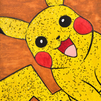 Painting titled "Smiling Pikachu" by Lana Graule, Original Artwork, Acrylic