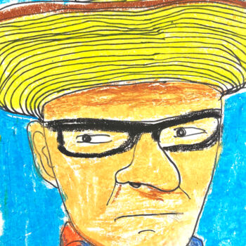 Tekening getiteld "Hat guy" door Lana Krainova, Origineel Kunstwerk, Pastel