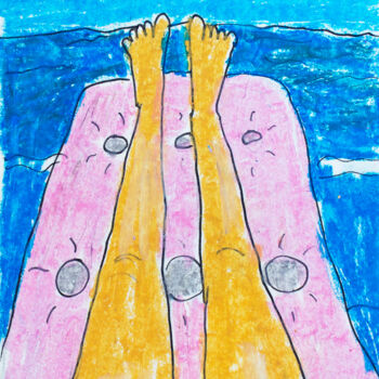 Dessin intitulée "Stay chill" par Lana Krainova, Œuvre d'art originale, Pastel
