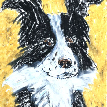 Zeichnungen mit dem Titel "A Dog" von Lana Krainova, Original-Kunstwerk, Pastell