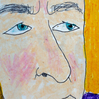 Tekening getiteld "A portrait of a man" door Lana Krainova, Origineel Kunstwerk, Pastel