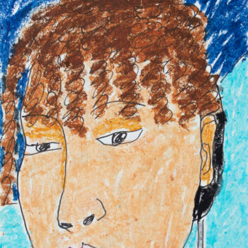 Drawing titled "Curly" by Lana Krainova, Original Artwork, Pastel