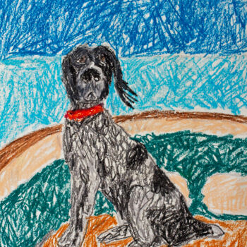 Dibujo titulada "Doggy" por Lana Krainova, Obra de arte original, Pastel
