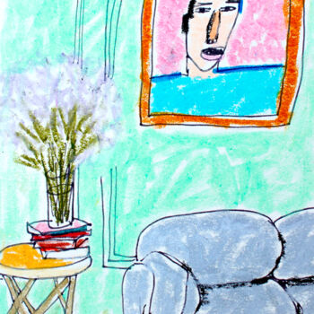 Drawing titled "Chambre" by Lana Krainova, Original Artwork, Pastel