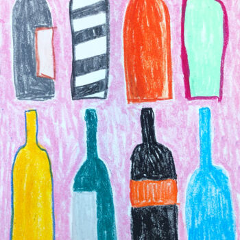 Drawing titled "A party" by Lana Krainova, Original Artwork, Pastel