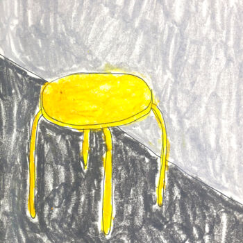 Drawing titled "Yellow stool" by Lana Krainova, Original Artwork, Pastel