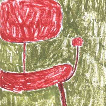 Dessin intitulée "Umber chair" par Lana Krainova, Œuvre d'art originale, Pastel
