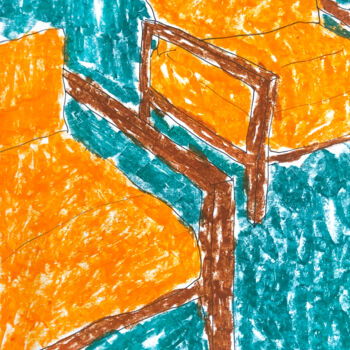 Рисунок под названием "Orange chairs" - Lana Krainova, Подлинное произведение искусства, Пастель
