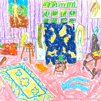 Рисунок под названием "Lana's pink studio" - Lana Krainova, Подлинное произведение искусства, Пастель