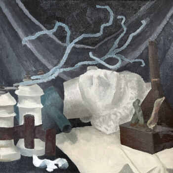 Картина под названием "Still life with the…" - Lana Krainova, Подлинное произведение искусства, Масло Установлен на Деревянн…