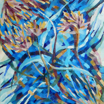 Картина под названием "Sea and grass" - Lana Light S., Подлинное произведение искусства, Масло