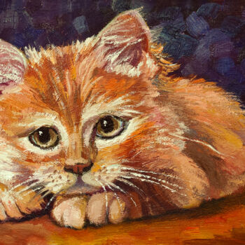 Картина под названием ""Ginger kitten"" - Lana Light S., Подлинное произведение искусства, Масло