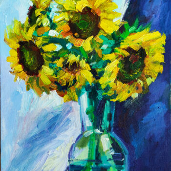 Painting titled ""Tournesols" peintu…" by Lana Light S., Original Artwork, Oil