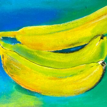 Pintura titulada "Banana blue drawings" por Lana Mur, Obra de arte original, Pastel