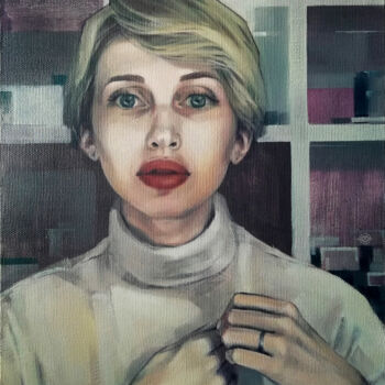 Картина под названием "READY TO HEAR" - Lana Okoneshnikova, Подлинное произведение искусства, Масло