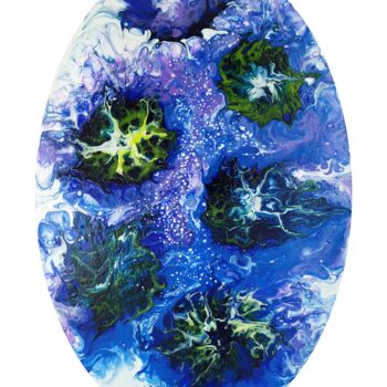 Painting titled "Space jellyfish" by Lana Vereshchagina, Original Artwork, Acrylic Mounted on Other rigid panel