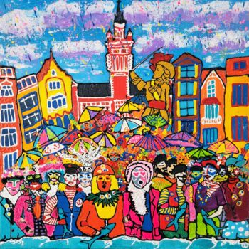 Painting titled "Le Carnaval (Dunker…" by Elena Lanceleux, Original Artwork, Acrylic