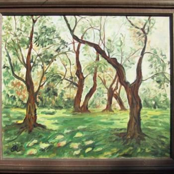 Картина под названием "FOREST" - Landscape Art, Подлинное произведение искусства, Масло