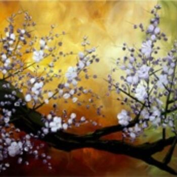Картина под названием "Plum Blossom" - Lang, Подлинное произведение искусства, Масло