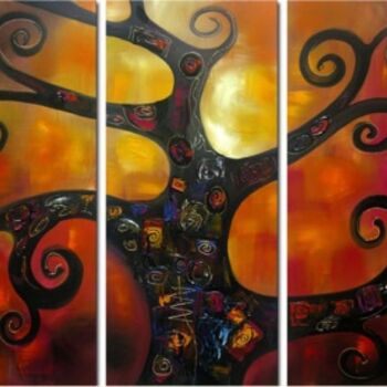 Painting titled "THE TREE OF LIFE" by Lang, Original Artwork, Oil