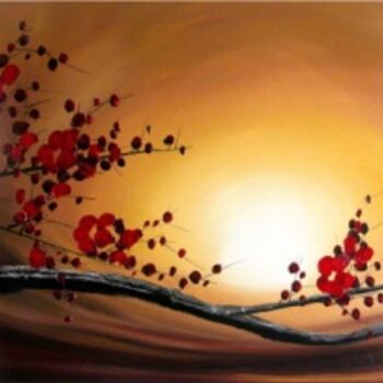 Malarstwo zatytułowany „Plum Blossom” autorstwa Lang, Oryginalna praca, Olej