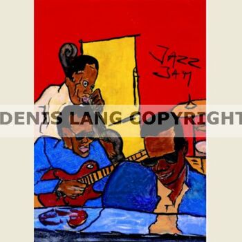 Peinture intitulée "jazzjam2" par Denis Lang, Œuvre d'art originale
