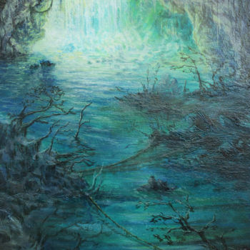 Painting titled "La Grotte" by Langlet Fahrenheit, Original Artwork, Oil