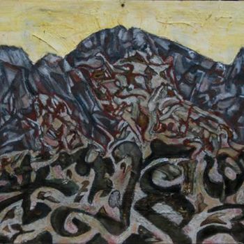 Peinture intitulée "Montagne magique" par Lanhor, Œuvre d'art originale, Huile