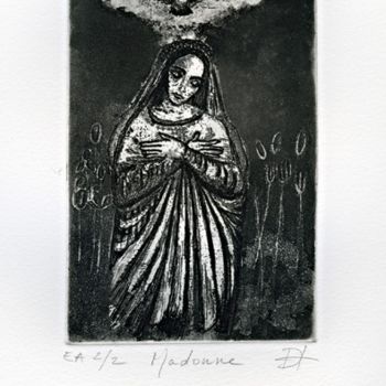 Printmaking titled "Madonne" by Lanhor, Original Artwork, Other