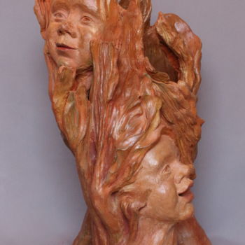 Escultura titulada "Racines" por Brigitte De Lanouvelle, Obra de arte original, Terracota
