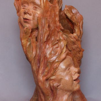 Sculpture titled "Racines" by Brigitte De Lanouvelle, Original Artwork, Terra cotta