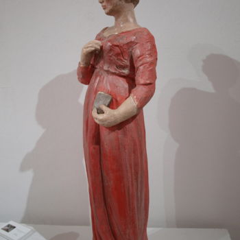 Sculpture titled "Vierge de l'annonci…" by Brigitte De Lanouvelle, Original Artwork
