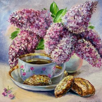 Ζωγραφική με τίτλο "aroma of spring flo…" από Светлана Лановенко, Αυθεντικά έργα τέχνης, Λάδι