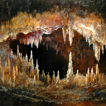 Ζωγραφική με τίτλο "In the cave / Dans…" από Gyorgy Lantos, Αυθεντικά έργα τέχνης, Λάδι
