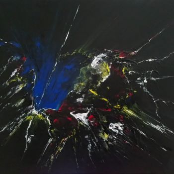 Painting titled "blue-activity : L148" by Laou, Original Artwork, Acrylic