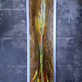 Γλυπτική με τίτλο "Cop21 : L156" από Laou, Αυθεντικά έργα τέχνης, Πλαστική ύλη Τοποθετήθηκε στο Ξύλινο πάνελ