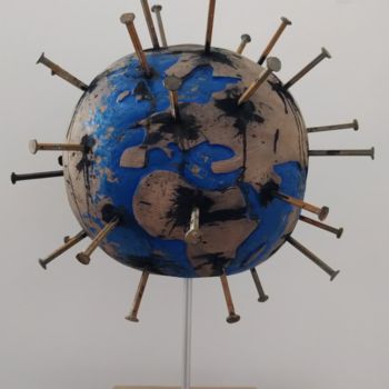 Sculpture intitulée "Terre : L269" par Laou, Œuvre d'art originale, Bois