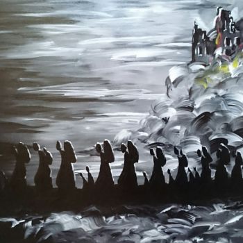 Peinture intitulée "Les déplacés : L016" par Laou, Œuvre d'art originale, Acrylique