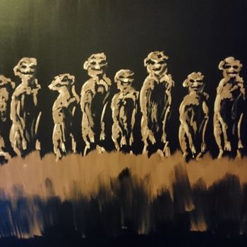 Peinture intitulée "Suricates : L022" par Laou, Œuvre d'art originale, Acrylique