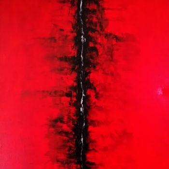 Painting titled "Blessure : L035" by Laou, Original Artwork, Acrylic