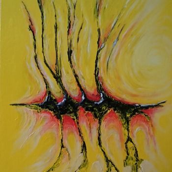 Schilderij getiteld "Magma : L059" door Laou, Origineel Kunstwerk, Acryl