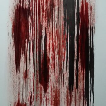 Drawing titled "hurlement : L077" by Laou, Original Artwork, Ink Mounted on Glass