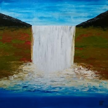 Painting titled "Cascade : L086" by Laou, Original Artwork, Acrylic