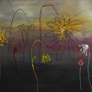 Peinture intitulée "La vie fleurie" par La Peinture De Valérie, Œuvre d'art originale, Huile
